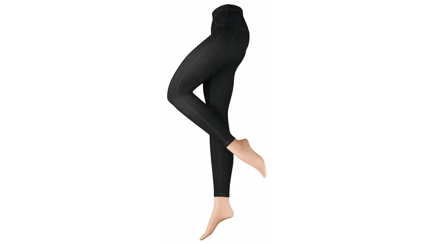NUR DIE Damen Treggings in Jeans-Optik schwarz