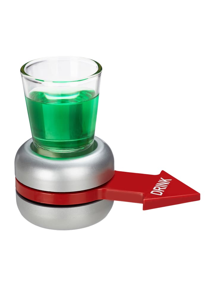 relaxdays Trinkspiel Spin the Shot in Grau günstig kaufen onesize