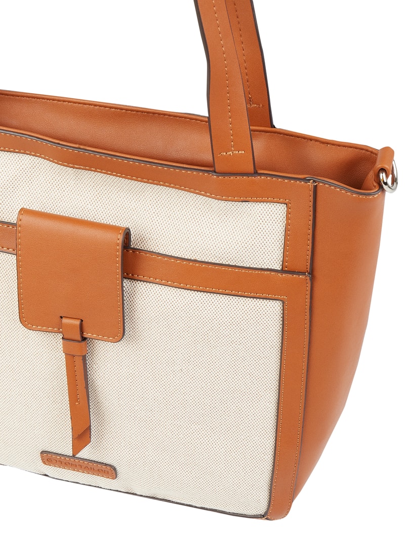 Shopper in Leder-Optik in sand