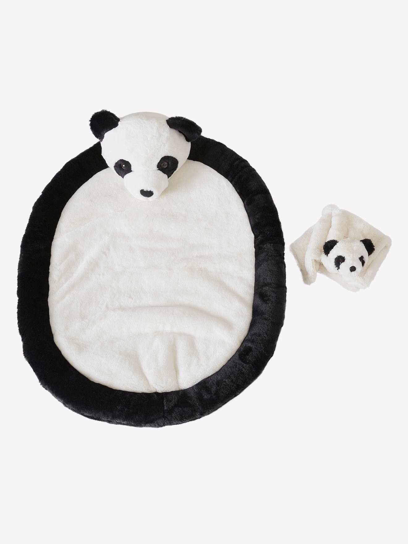 Vertbaudet Baby-Geschenkset: Schmusetuch + Babydecke, Panda - weiß/schwarz