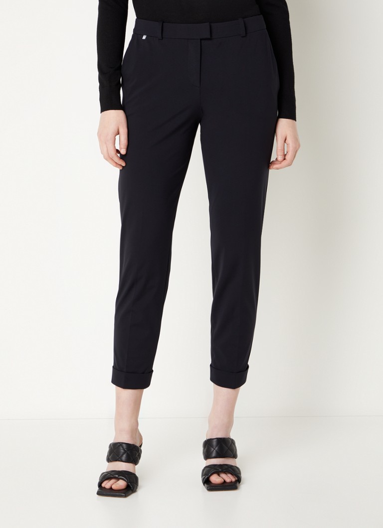 HUGO BOSS Tobaluka mid waist slim fit cropped trousers in travel fabric