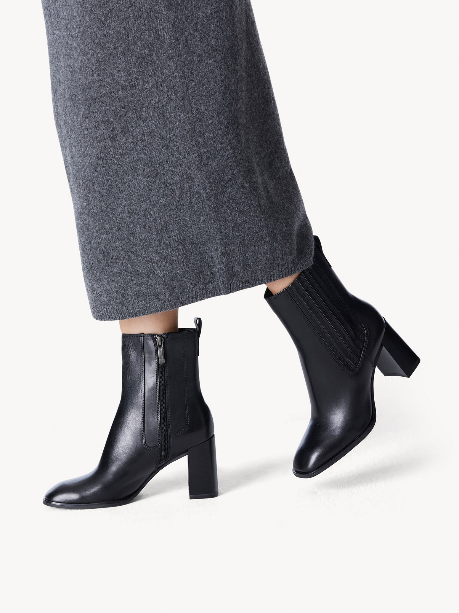 Bottine en cuir - noir