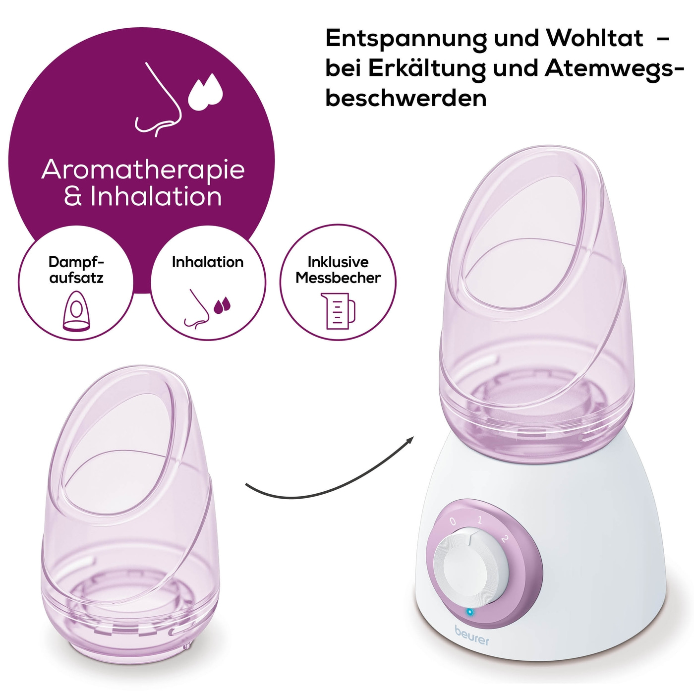 Beurer FS 60 Gesichtssauna-3-in-1: Gesichtsreinigung, Aromatherapie und Inhalation