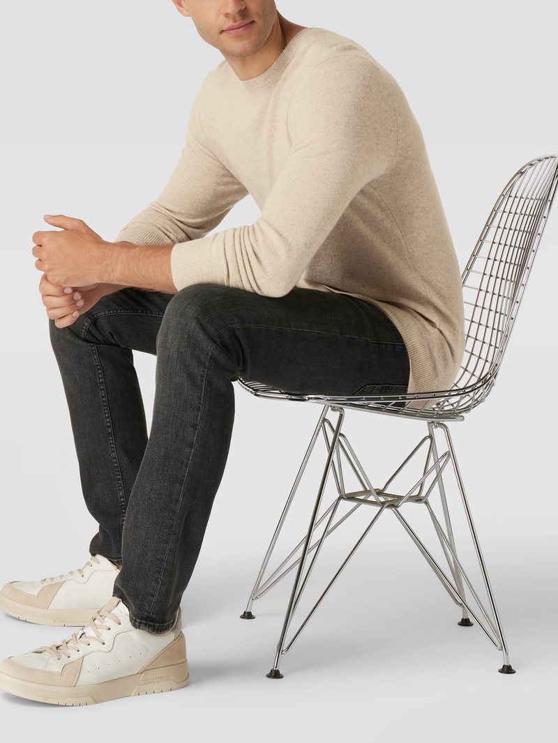 Pullover in Ripp-Optik Modell 'FILO' in offwhite meliert