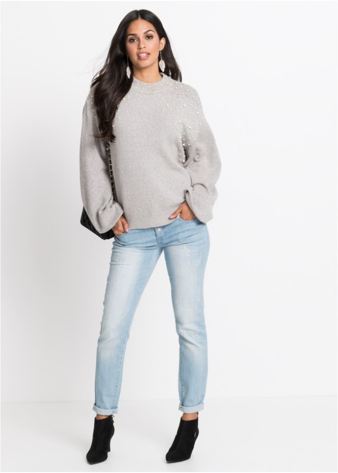 Strickpullover mit Perlen