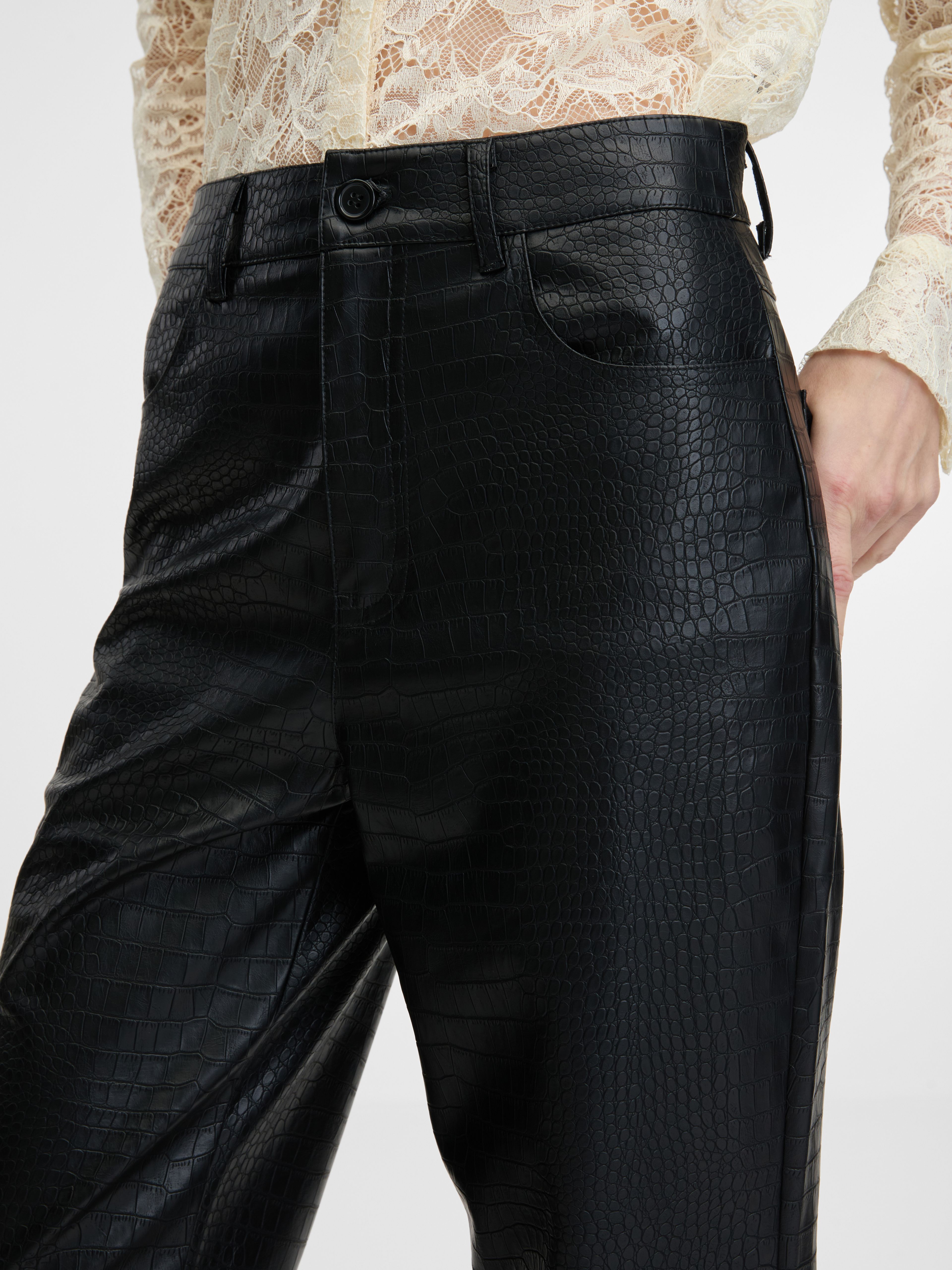 Schwarze Damen-Kunstlederhose ORSAY
