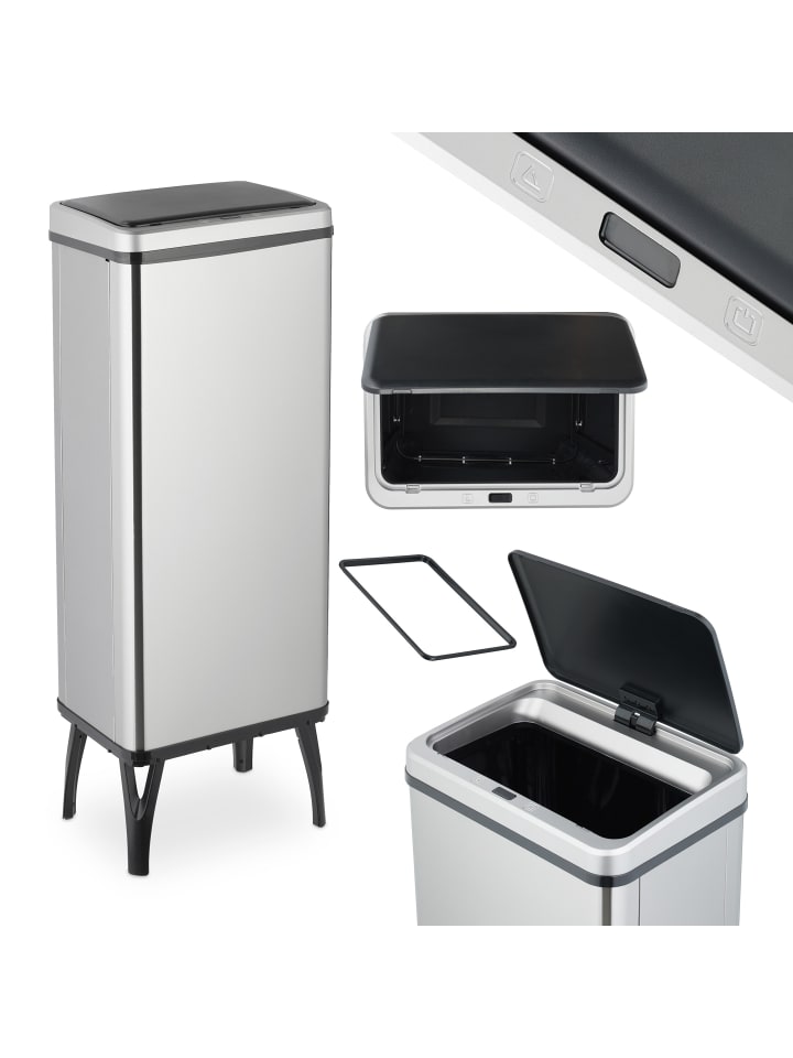 relaxdays Mülleimer mit Sensor in Silber - 60 Liter günstig kaufen onesize