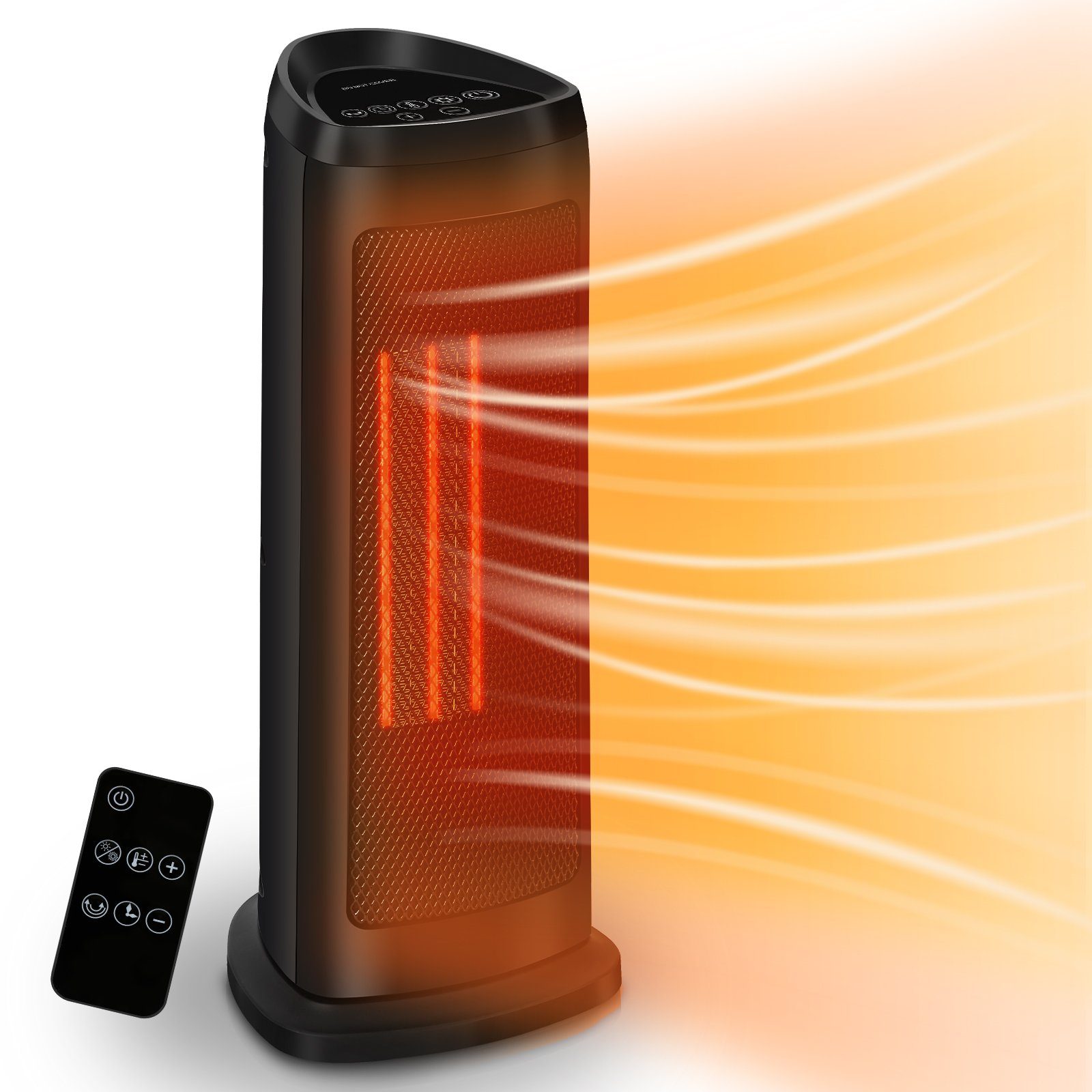Lospitch Heizstrahler Heizlüfter Heizgerät Weiß Heizung Ventilator 2000W Radiator Timer Bad
