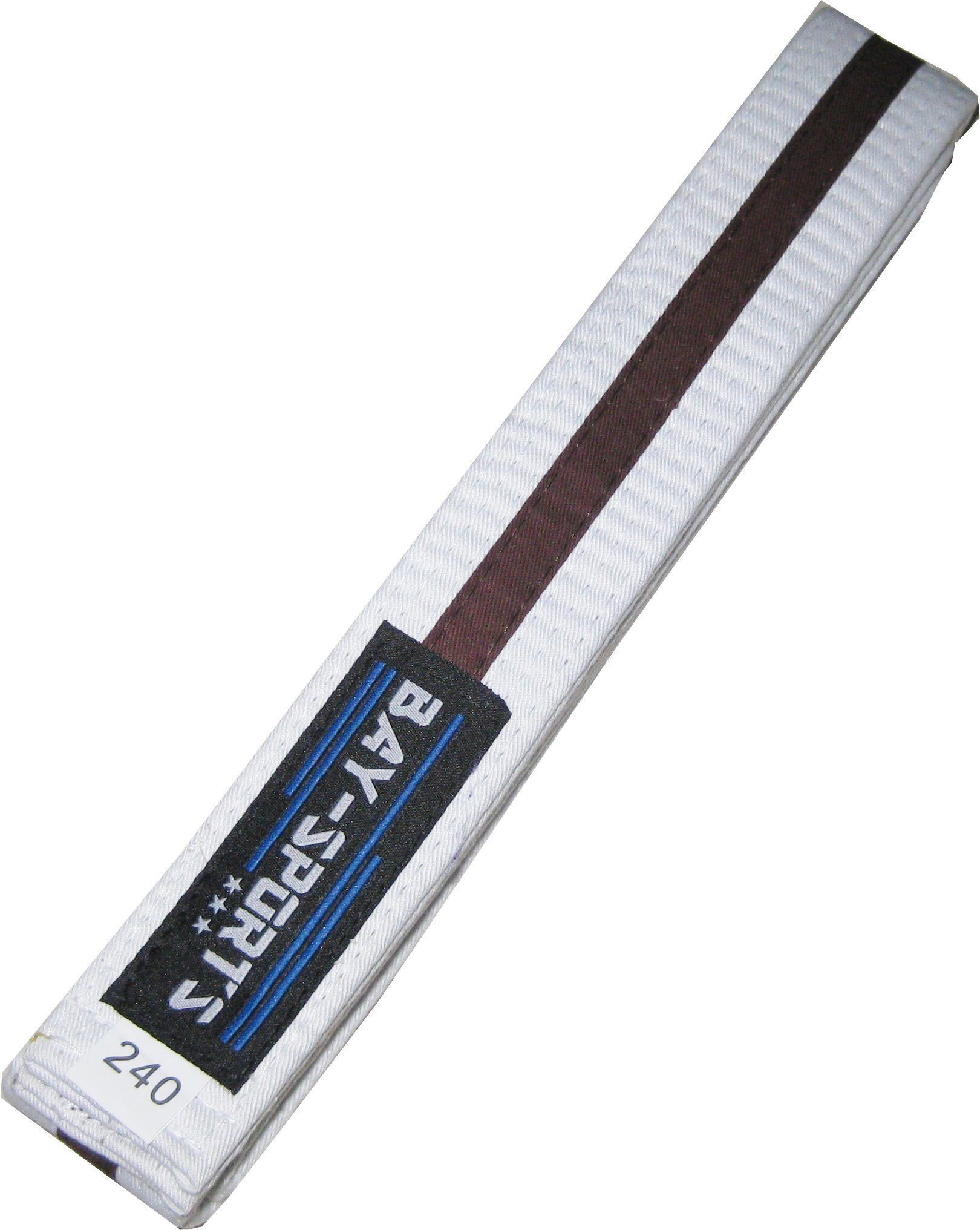 BAY-Sports Karateanzug Budogürtel weiß/braun/weiß mit Mittelstreifen, Zweifarbig, Mehrfarbig, Karategürtel Kampfsportgürtel (Standard, Traditionell), Judogürtel, Taekwondogürtel, Länge 160 cm - 350 cm
