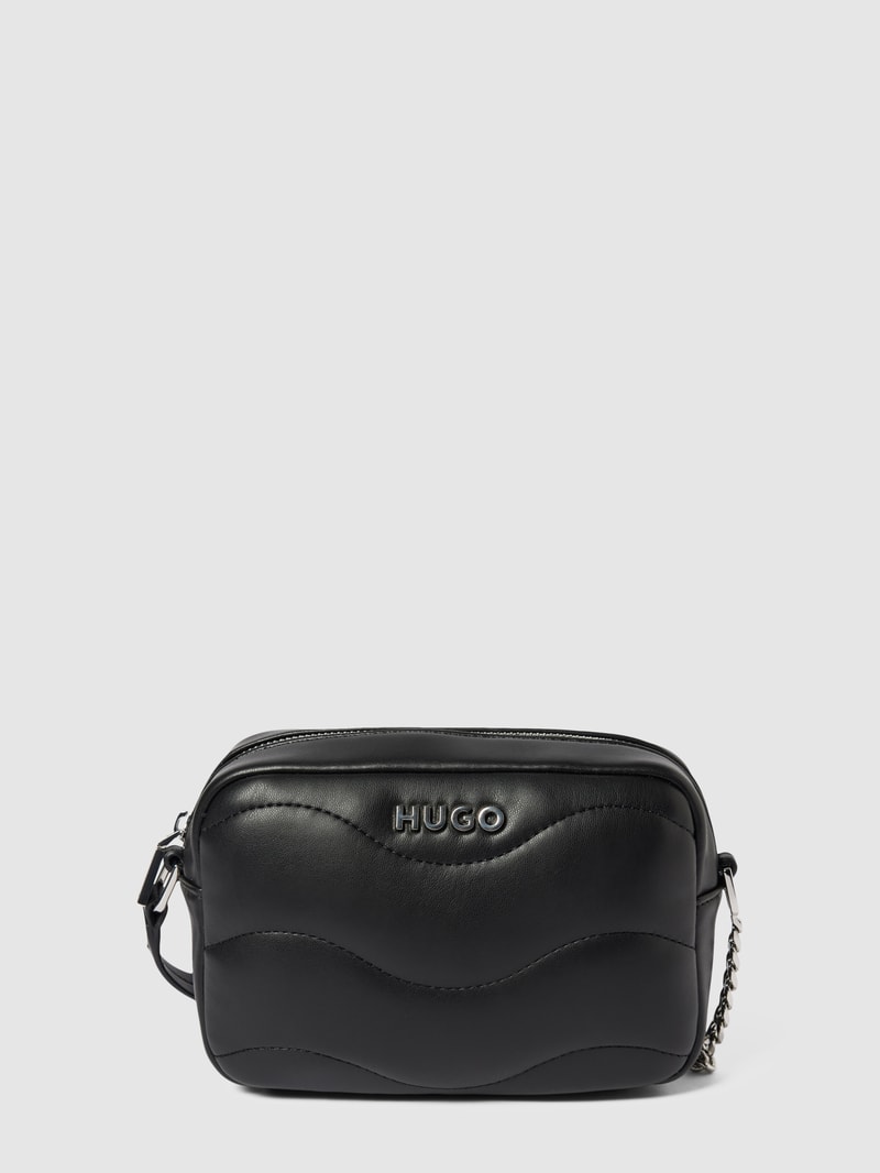 Handtasche mit Steppnähten Modell 'Lizzie' in schwarz