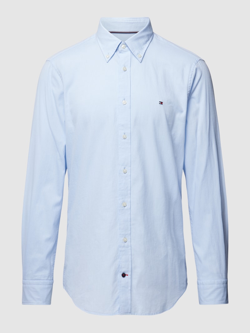 Slim Fit Business-Hemd mit Button-Down-Kragen in bleu