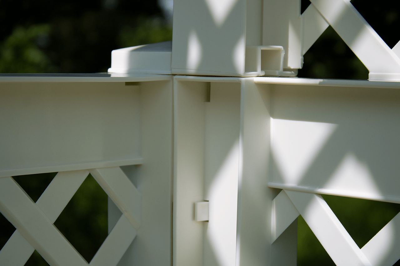 KHW KHW Gartenbank Amsterdam mit 2 Pflanzkästen, Rosenbogen und Spalier, weiß