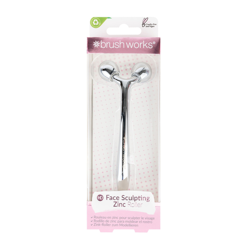 Brushworks Rouleau de massage sculptant en zinc pour le visage Roll-on-visage