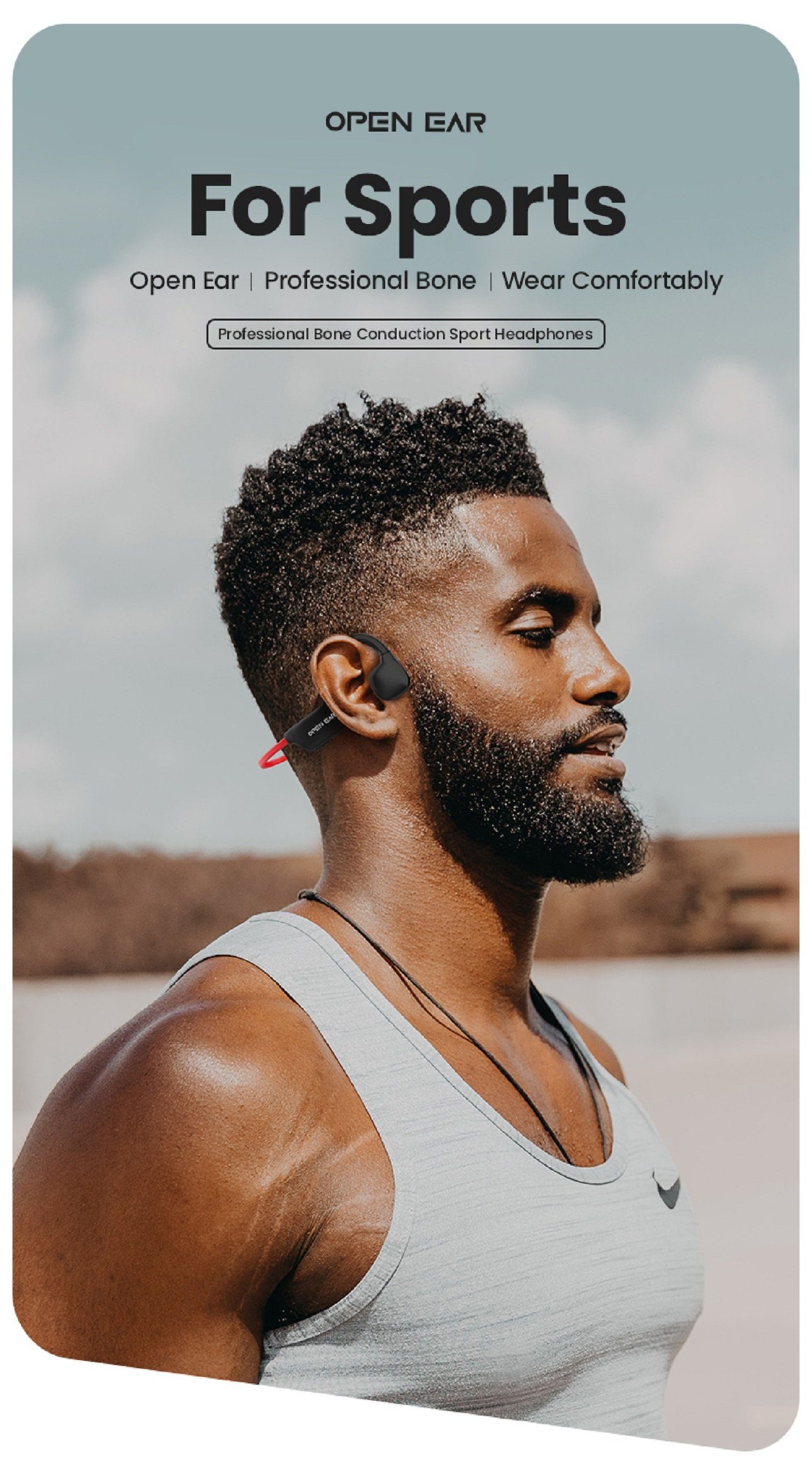 MIRUX Open Ear Rondo Bone Conduction zum Laufen Joggen Wandern Sport-Kopfhörer (Bluetooth, Wireless)