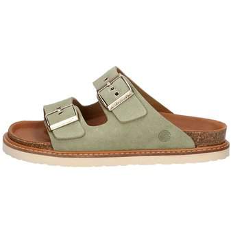 Genuins Hawaii Velour Pantolette in grün