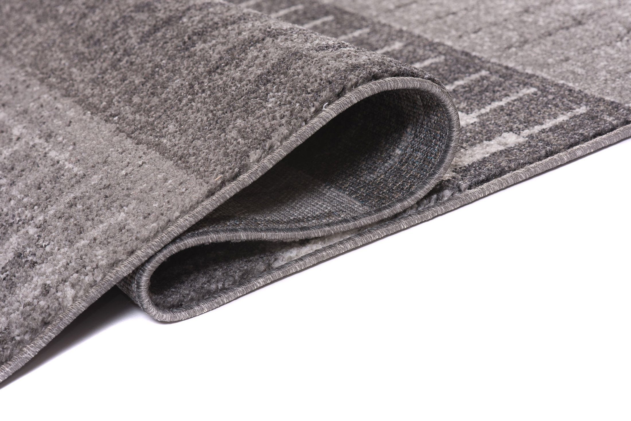 Läufer Läufer Flurläufer Modern für Vorzimmer, Küche - Grau, Mazovia, 100 x 100 cm, Kurzflor, Meterware, Höhe 10 mm, Kurzflor - niedrige Florhöhe