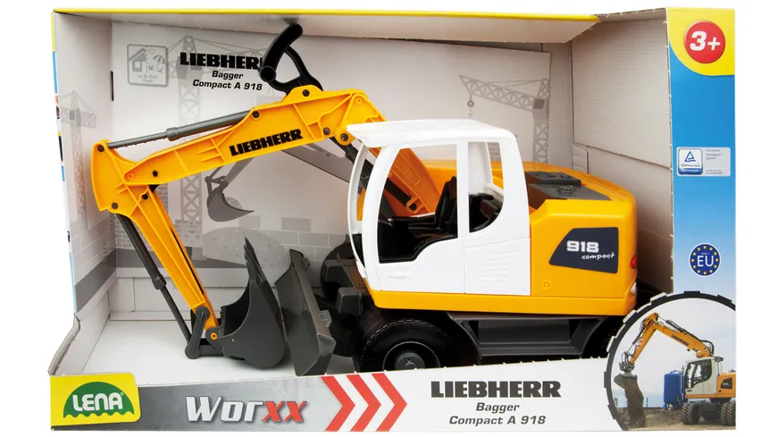 Lena - Fahrzeuge - Worxx Bagger Modell Liebherr A918 Litronic, Schauk.