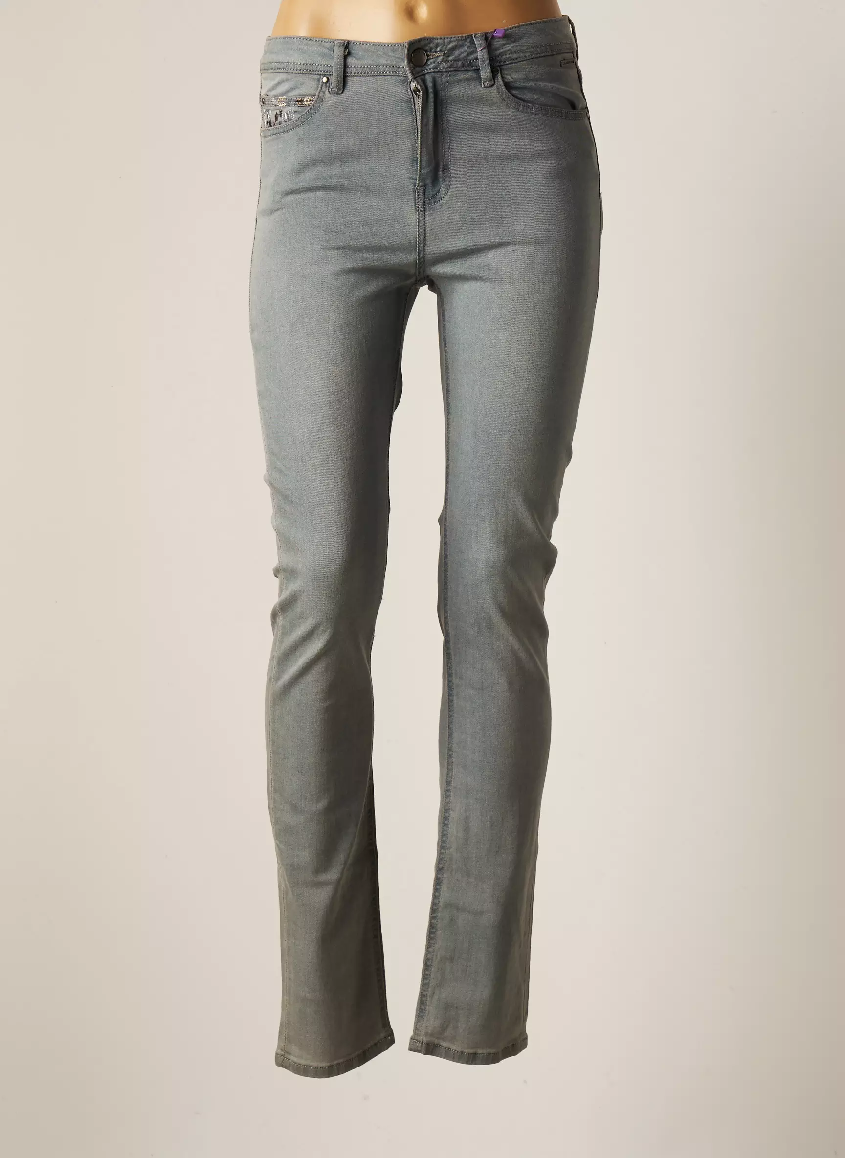 Julie Guerlande Jeans Coupe Slim Femme couleur bleu