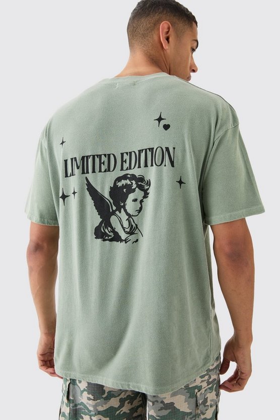 Oversized Washed Limited Renaissance Back Print T-shirt