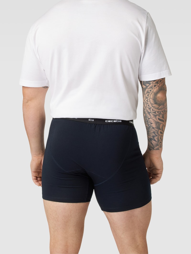 PLUS SIZE Trunks mit elastischem Logo-Bund im 2er-Pack in schwarz