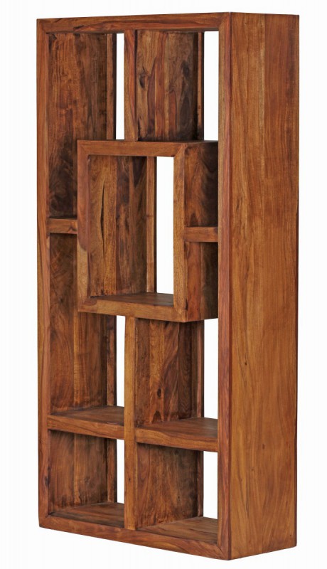 Wohnling Design Massives Bücherregal Sheesham 180 x 90 x 35 cm Massivholz