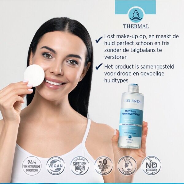 Celenes By Sweden Micellar Cleansing Water 250ml, dry and sensitive skin