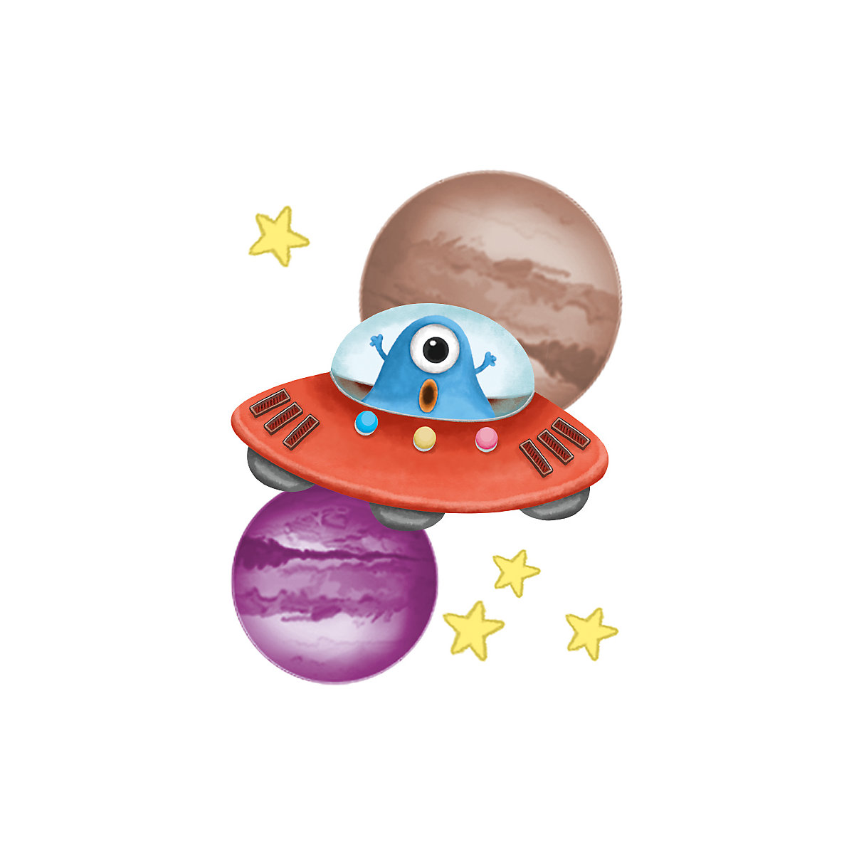 Mini-Tattoos Rakete & Planeten, 24 Stück