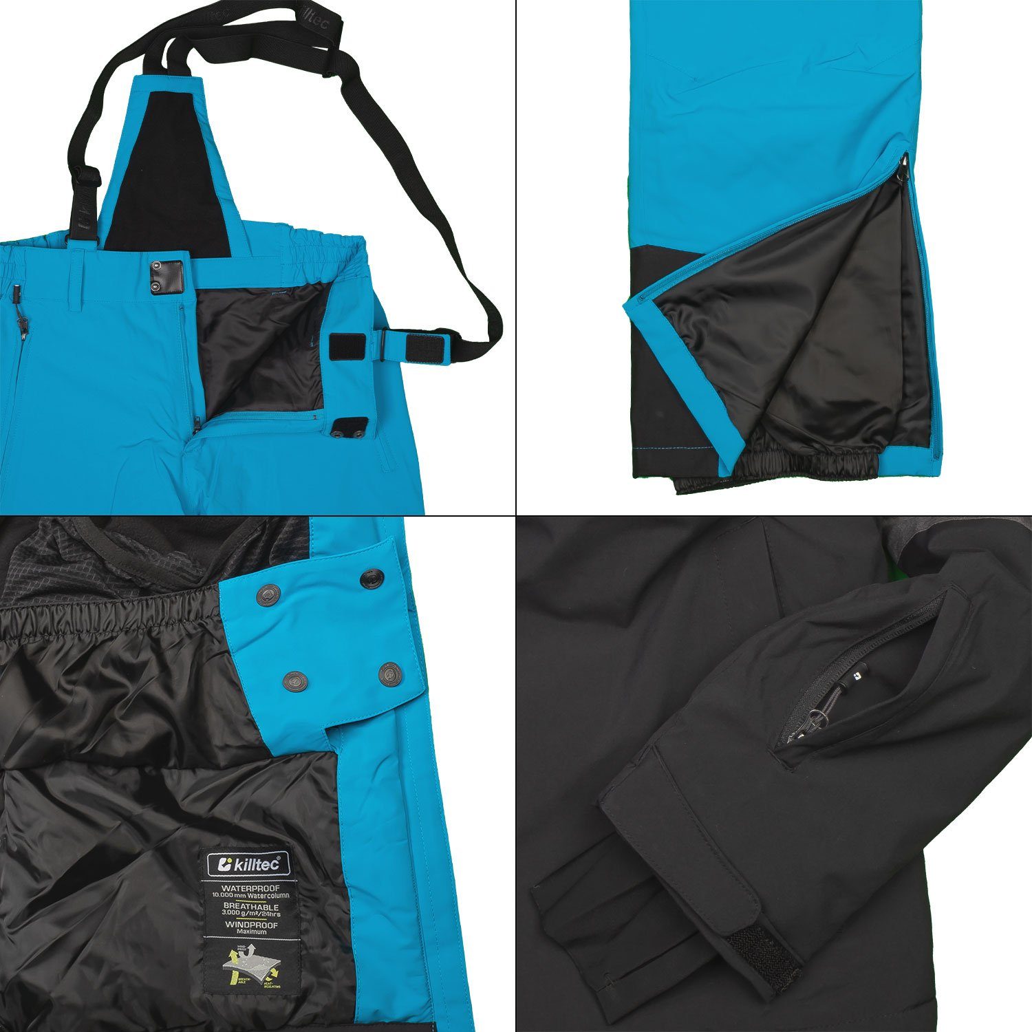 Killtec Skianzug Herren Skijacke + Skihose (himmelblau/ anthrazit, Gr. M)