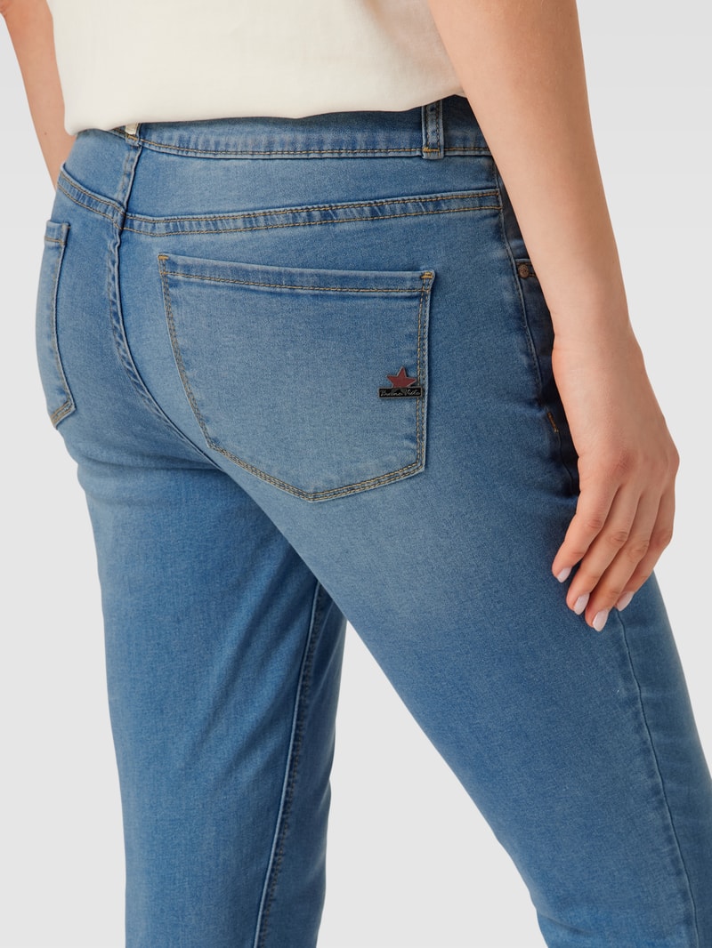 Skinny Fit Jeans im 5-Pocket-Design Modell 'Tummyless' in blau