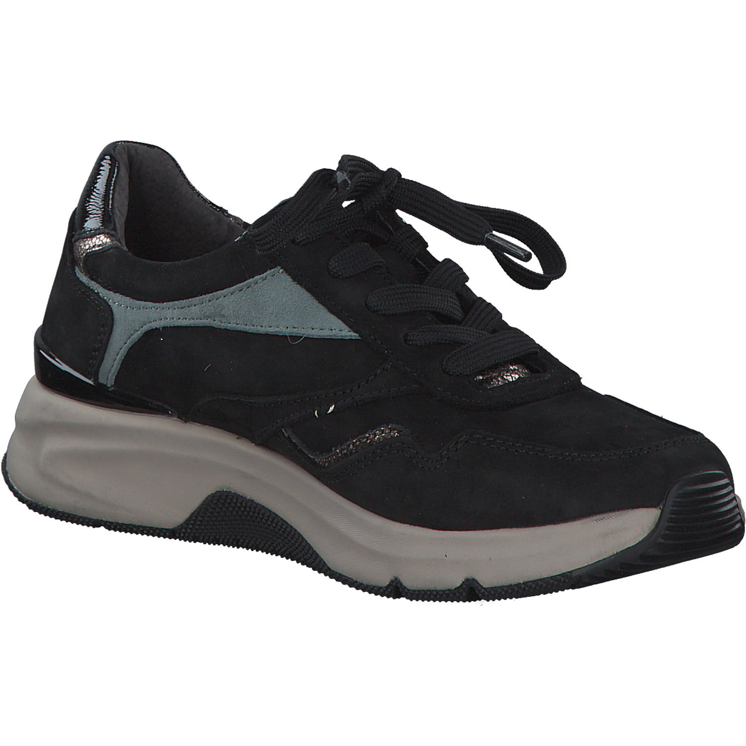 Gabor 96.896, Sneakers Low, Damen, Schwarz/Jade