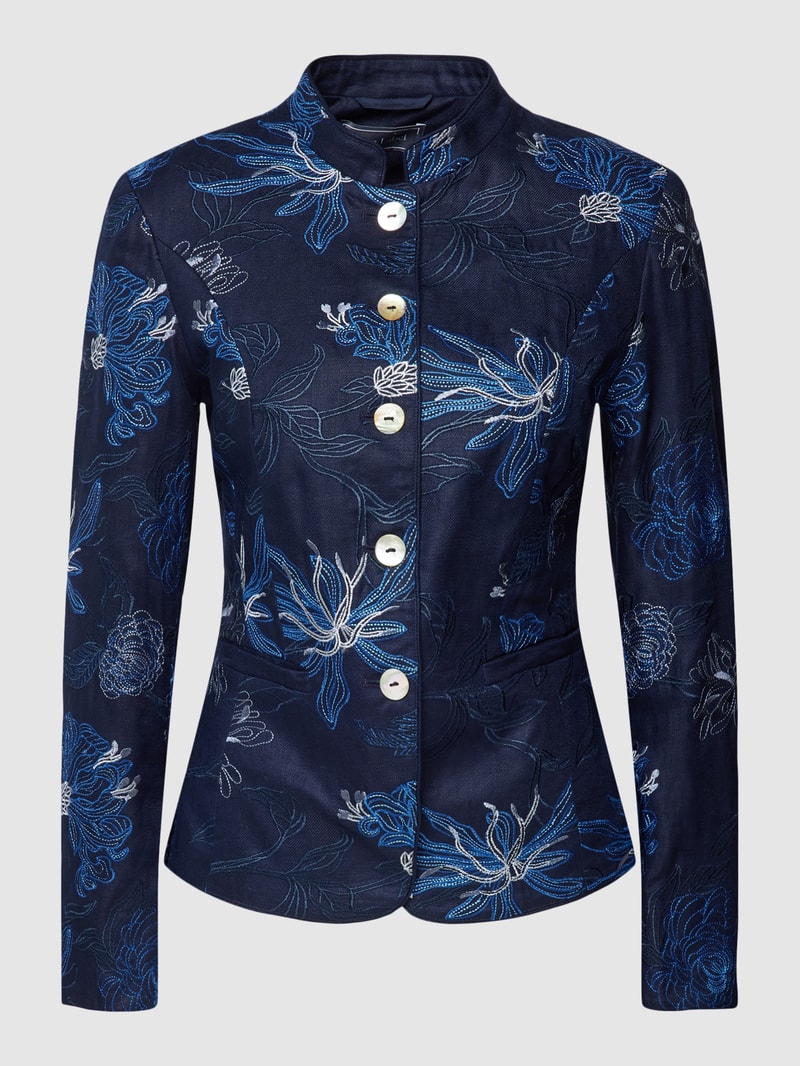 Blazer mit Allover-Muster in marineblau