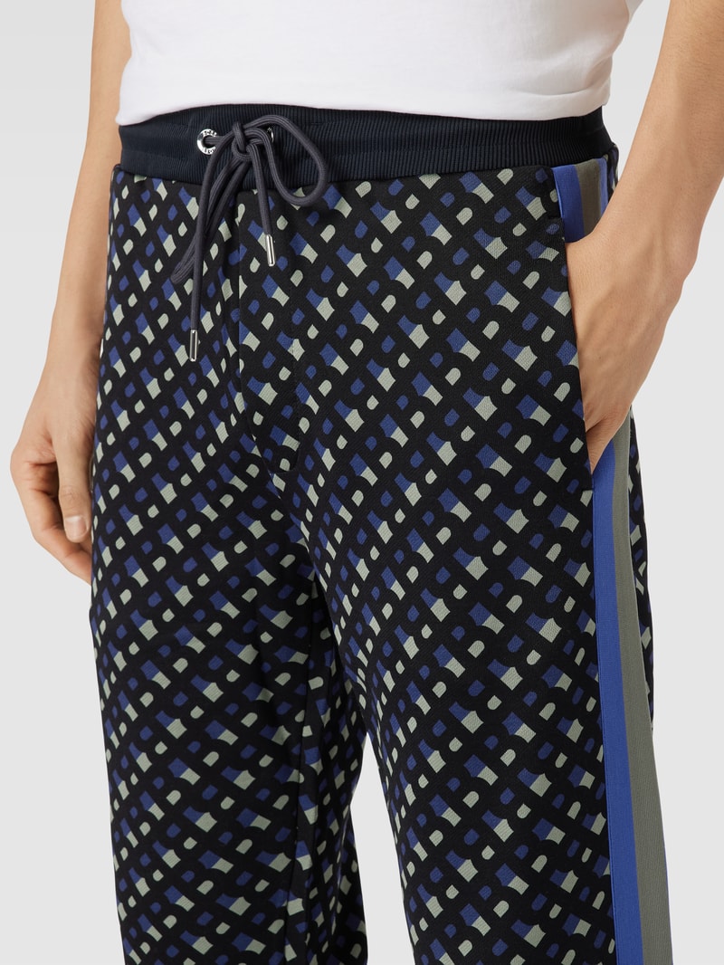 Sweatpants mit Allover-Muster Modell 'Lammont' in blau