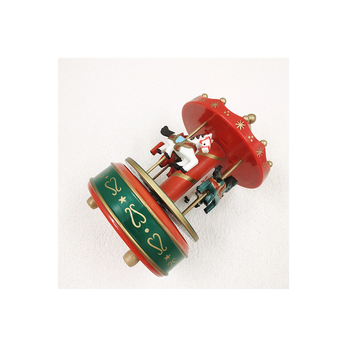 Automatisches Karussell mit Weihnachtsmusikglocke und Uhrwerk Weihnachtsdekoration Ornament Kinderspielzeug