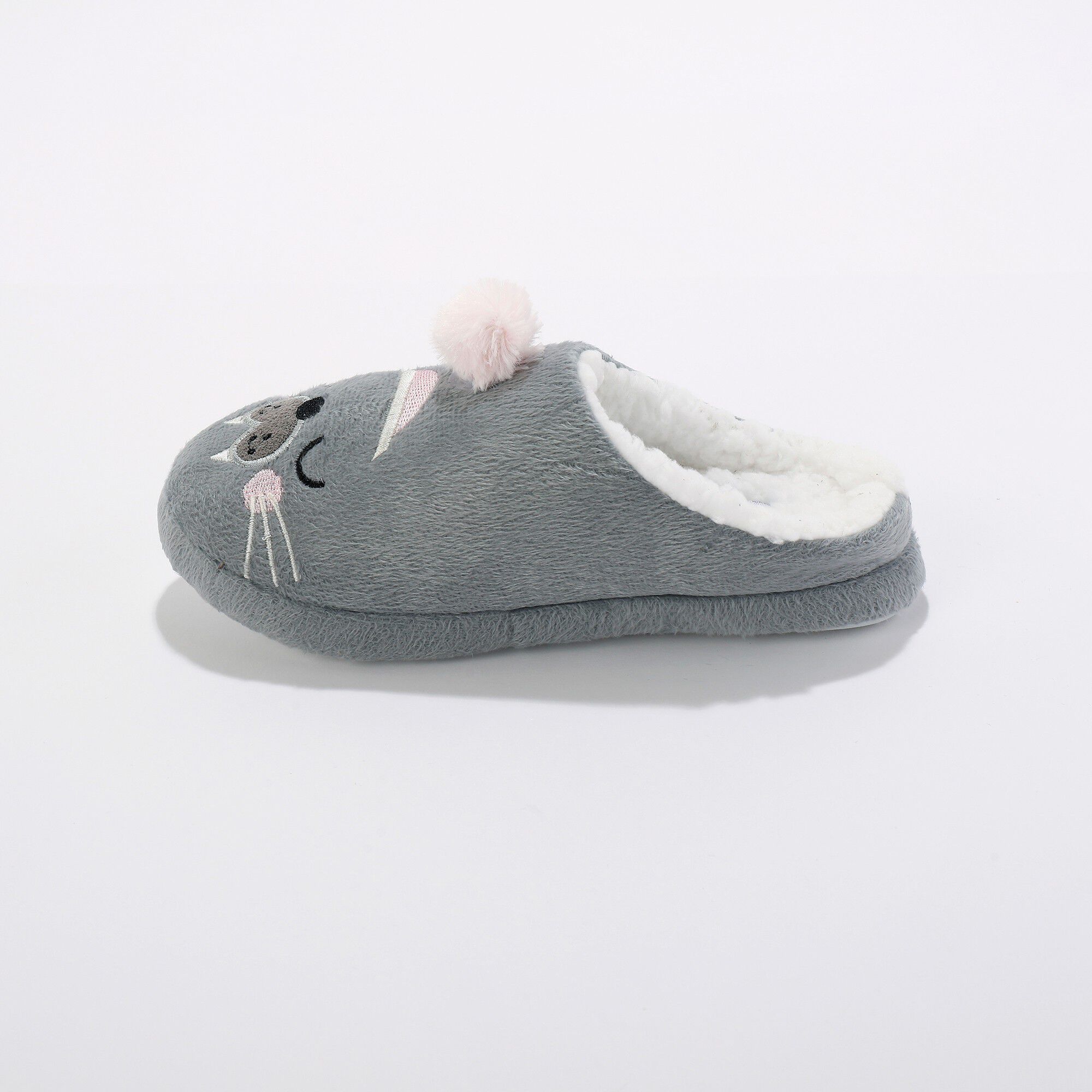 Mules pompon imprimé otarie