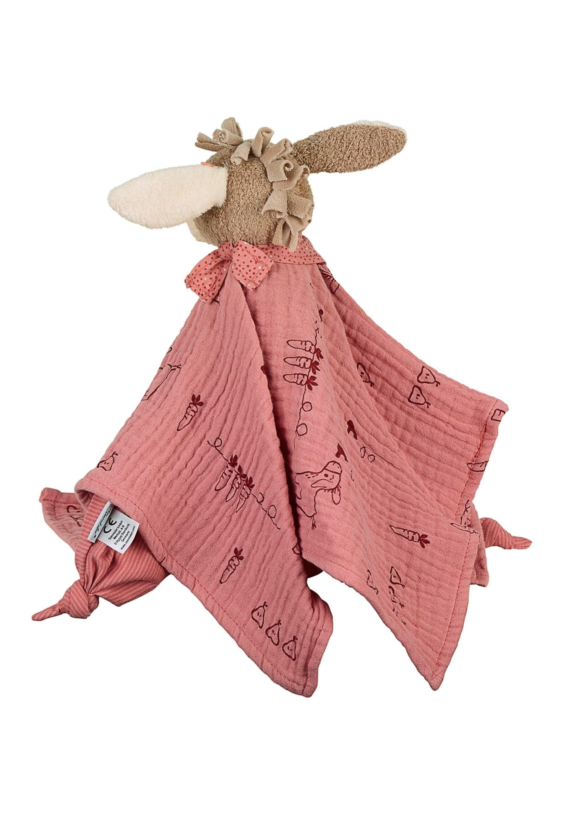 Schmusetuch Esel Emmily in Hellrot, 35 cm