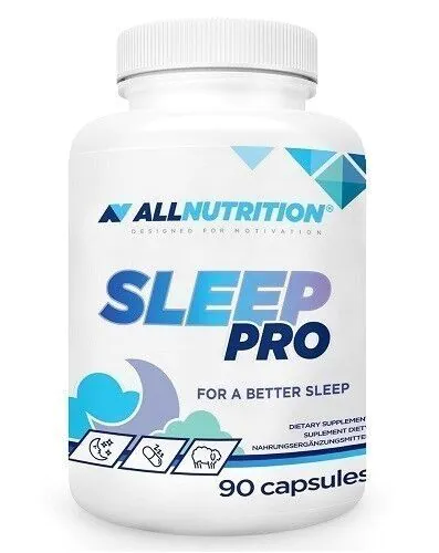 Allnutrition Sleep Pro, suplemento alimentar que melhora a qualidade do sono, em cápsulas.