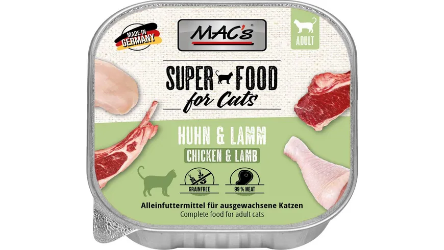 MAC's CAT Katzennassfutter Huhn & Lamm 100 g