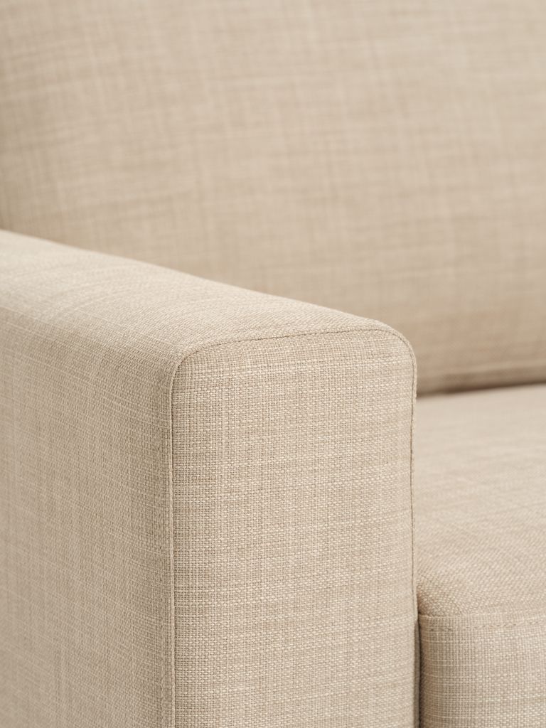 EGENSE Sofa EGENSE 2-osobowa tkanina piaskowa/kolor dębu