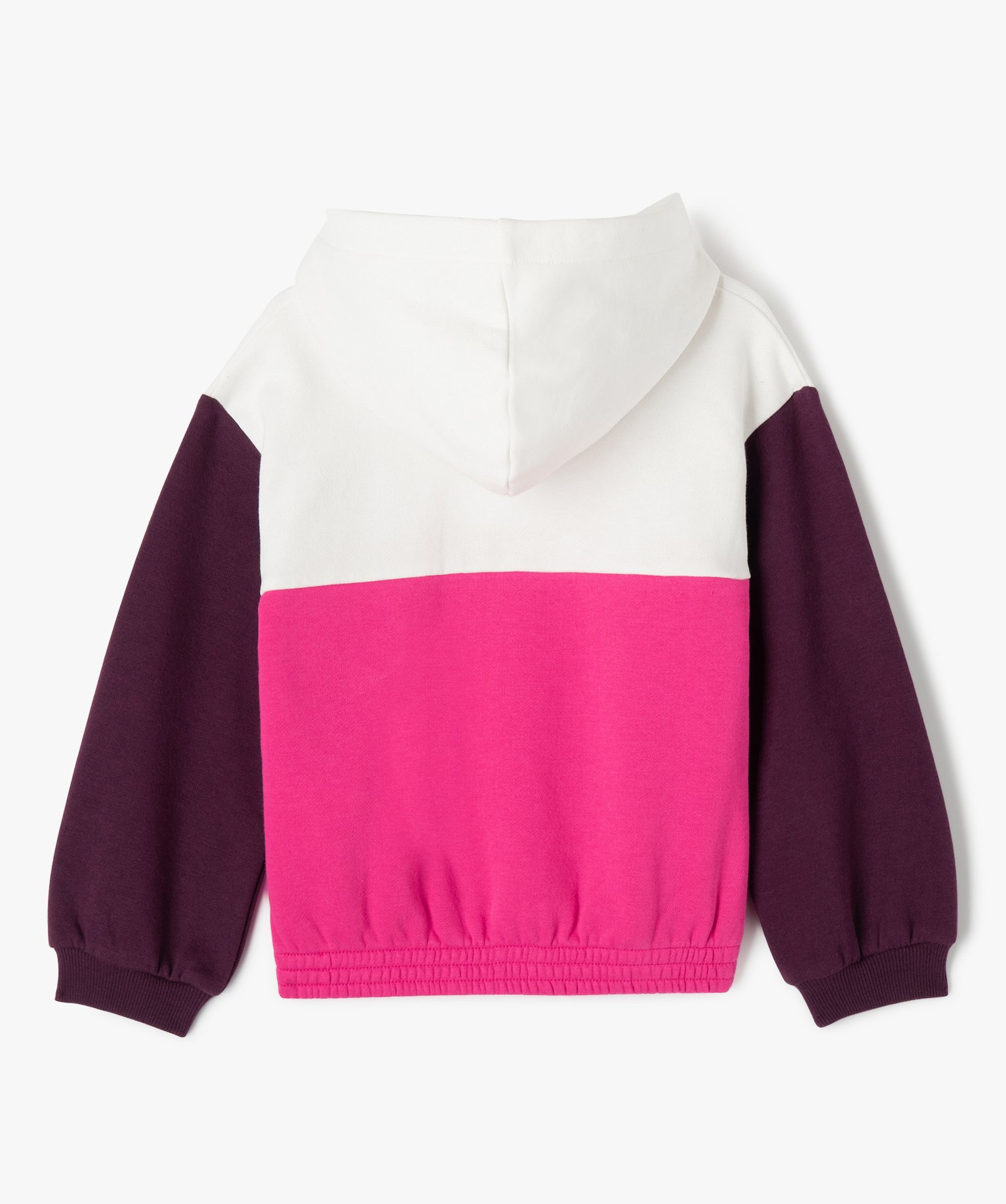 Sweat à capuche tricolore avec inscription fille multicolore | GEMO