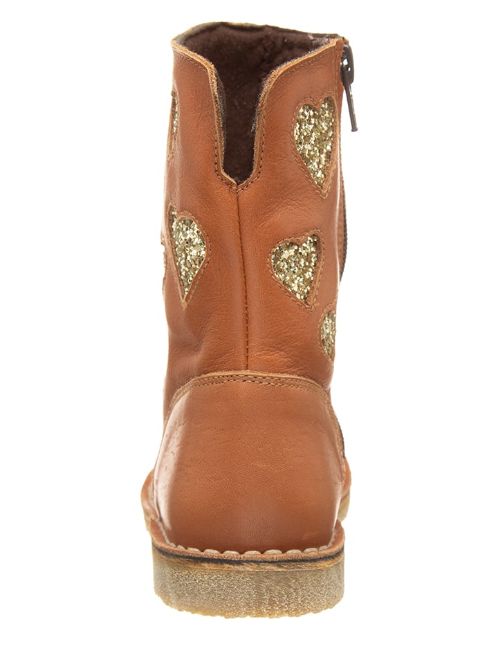 kmins Leder-Stiefel in Hellbraun günstig kaufen