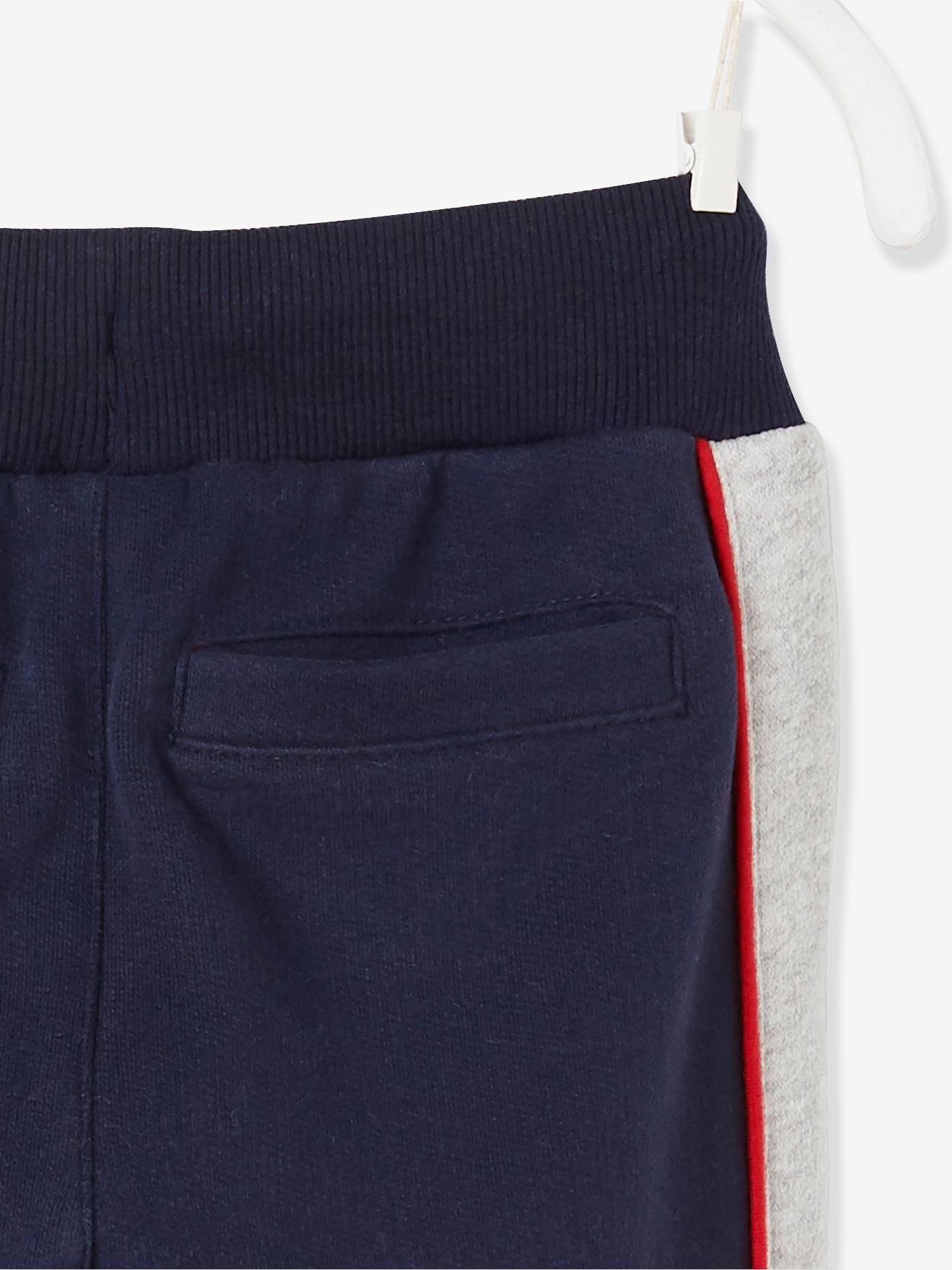Pantalon jogger molleton bandes côtés garçon encre