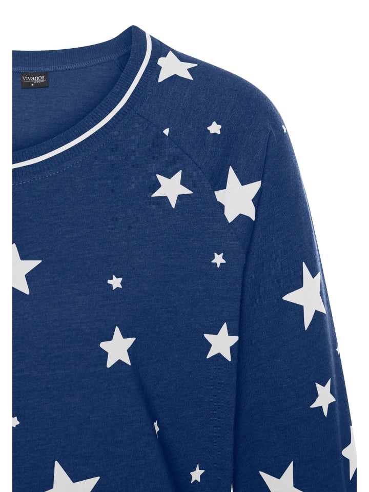 VIVANCE DREAMS Sleepshirt in dunkelblau-gemustert günstig kaufen 32/34