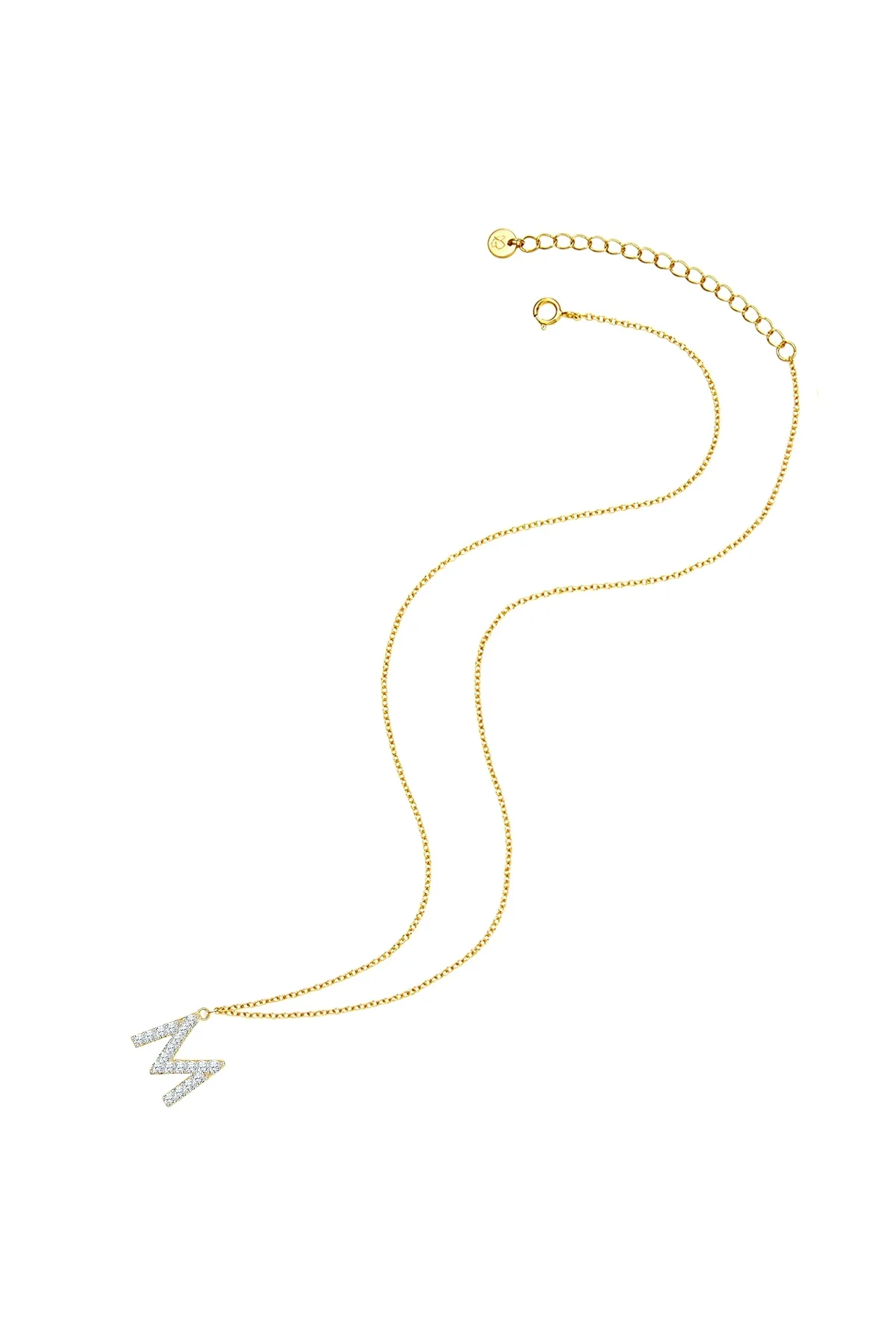Glanzstücke München  Silberhalskette Kette mit Anhänger Sterling Silber gelbgold Zirkonia weiß