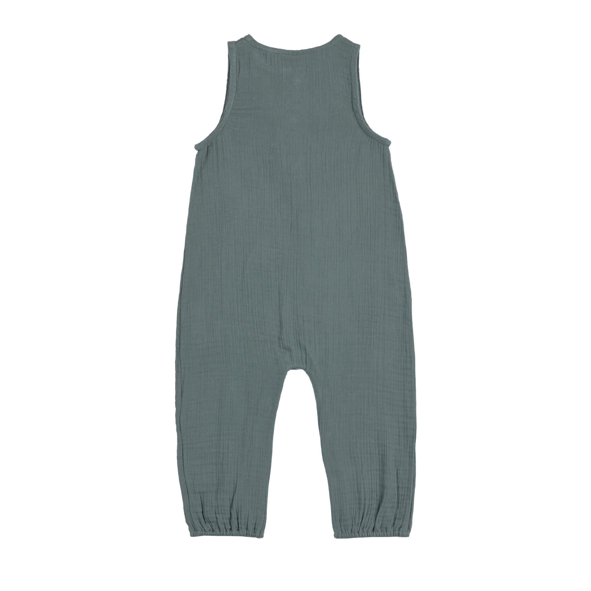 Musselin Jumpsuit - Bio Baumwolle, Petrolgrün
