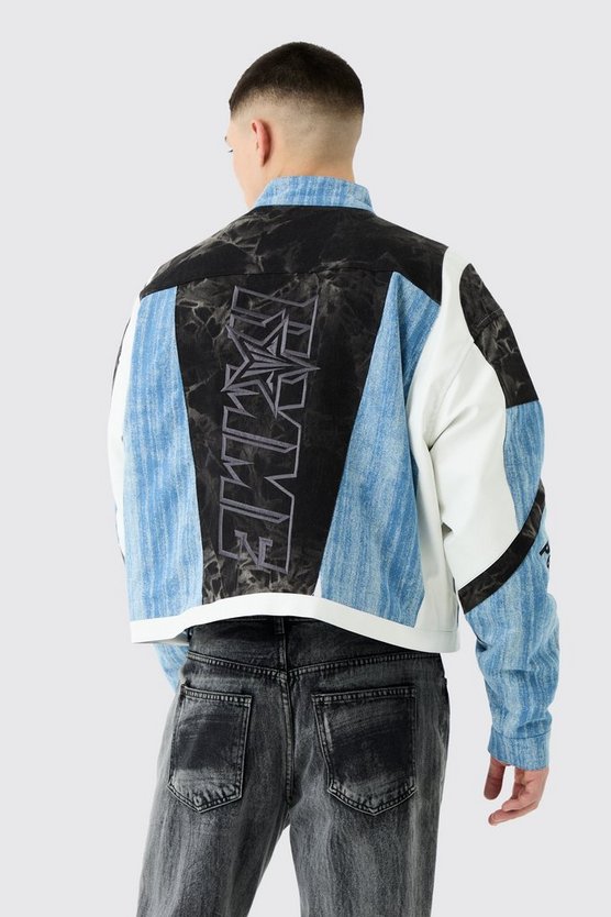 Gepolsterte Moto-Jeansjacke