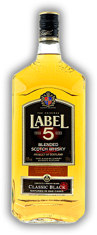 Label 5 Classic Black 1,0 Liter Label 5 Classic Black 1,0 Liter Ein Blend aus einer Auswahl feiner Malt und Grain Whiskys. 1	 Liter - Vol 40%