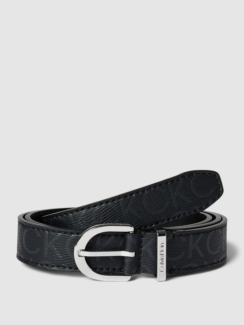 Gürtel mit Label-Print in schwarz