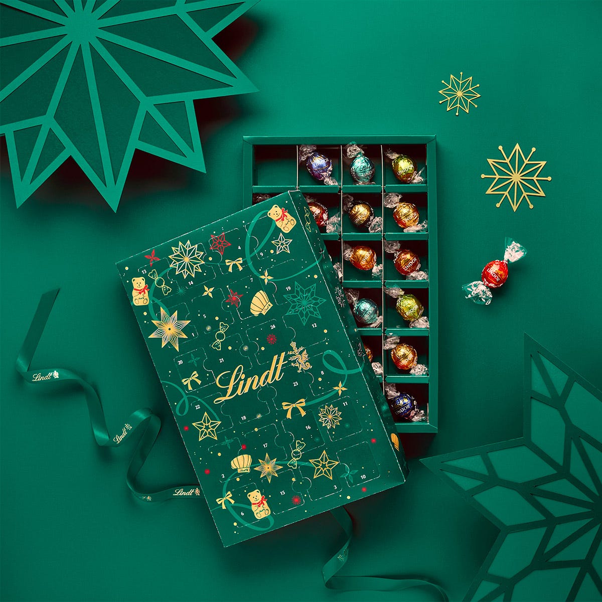 LINDOR Pick & Mix Adventskalender grün, 300g