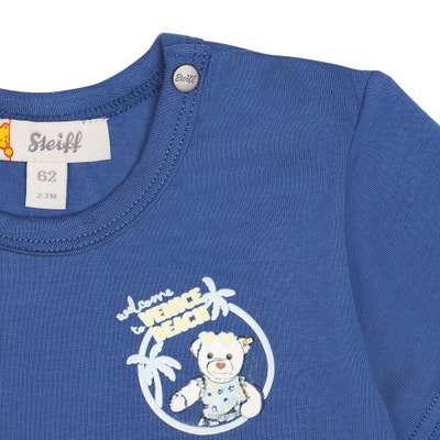 T-Shirt kurzarm, mittelblau für Mädchen