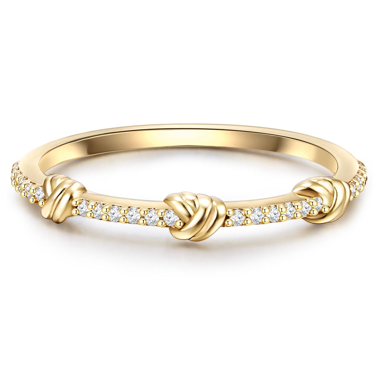 Ring Sterling Silber Zirkonia in Gelbgold